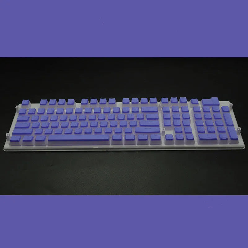 Set of 108 translucent PBT keycaps for mechanical keyboards in various colours on a white background.