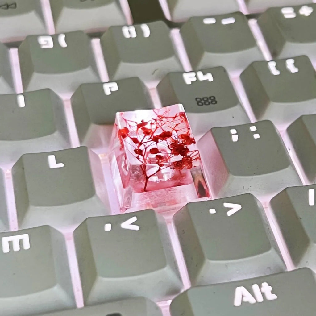 Resin starry sky design mechanical keyboard keycap in red, pink, green, violet colours for MX stems