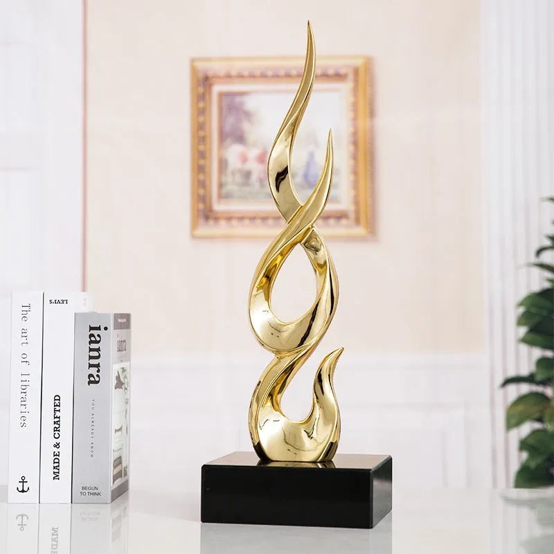 Modern minimalist plastic resin festival decoration ornament in bright gold.