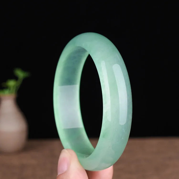 Modern quartz rock jade bracelet for women in oil cyan light green colour