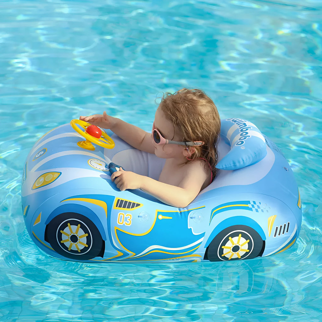 Cartoon sports car inflatable swimming ring for children with 51 cm diameter