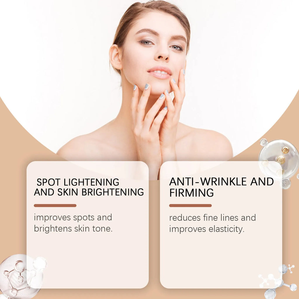 Single 30g sheet facial mask for wrinkle care containing hyaluronic acid and collagen.
