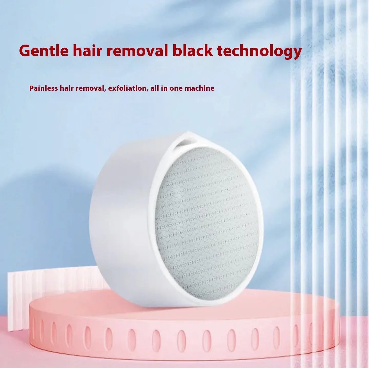 Nano glass 2-in-1 epilator and foot skin remover device in plastic body.