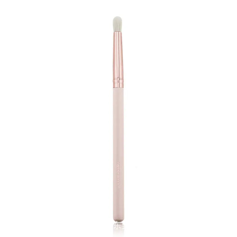 26 pink-handled makeup brushes with wooden handles and a PU storage bag.