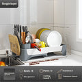 Qiaola Customized plastic dish rack multi-function draining rack single layer Korean style for kitchen sink