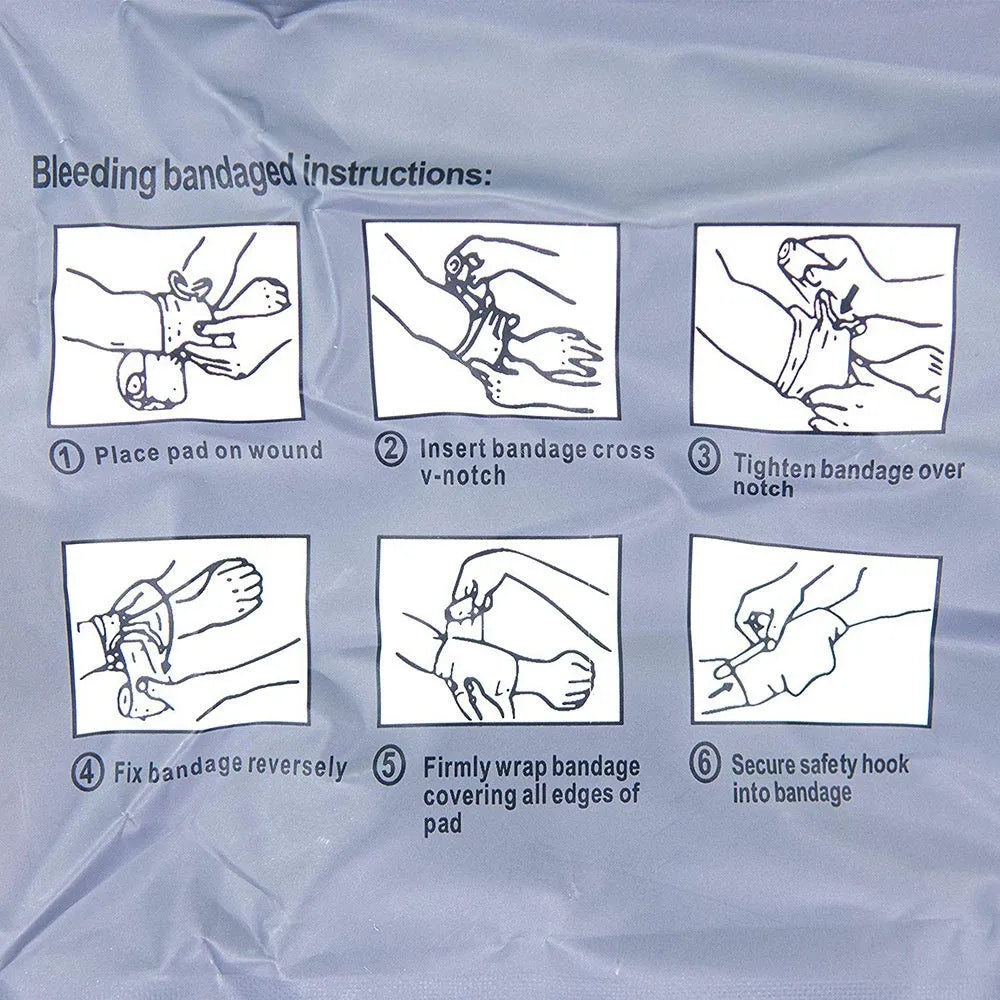 Portable tactical haemostatic bandage and gauze tape in 4-inch and 6-inch sizes for first aid.