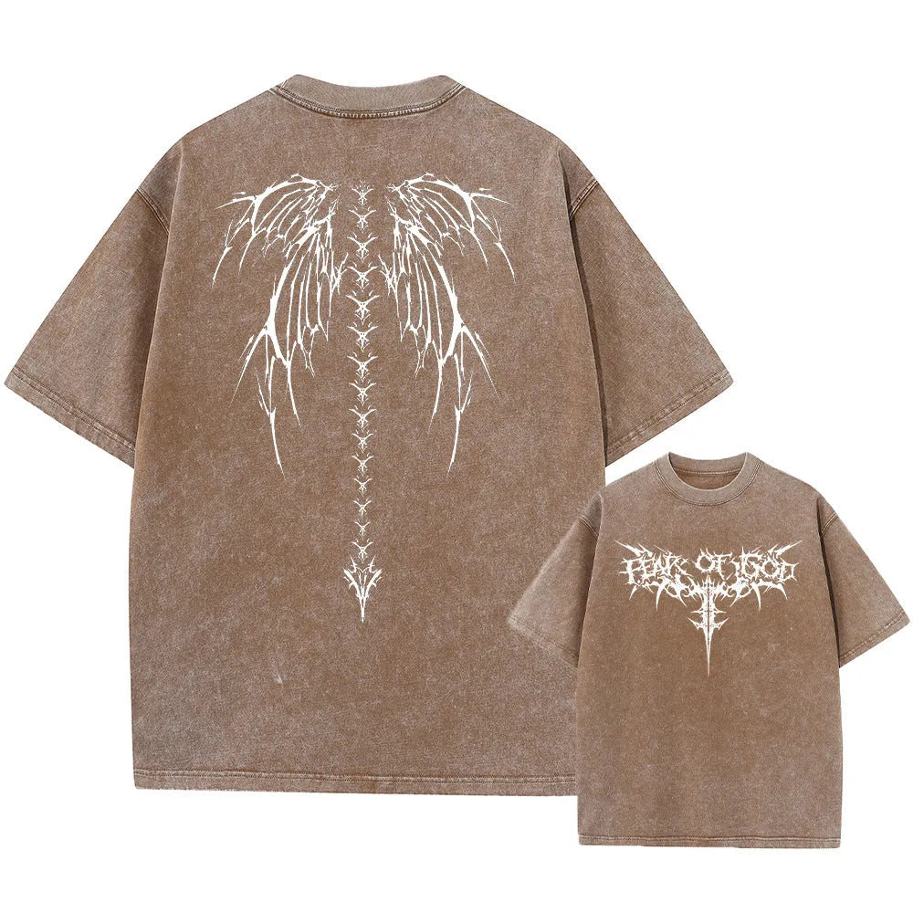 Men's oversized cotton t-shirt in a loose fit with drop shoulder short sleeves.