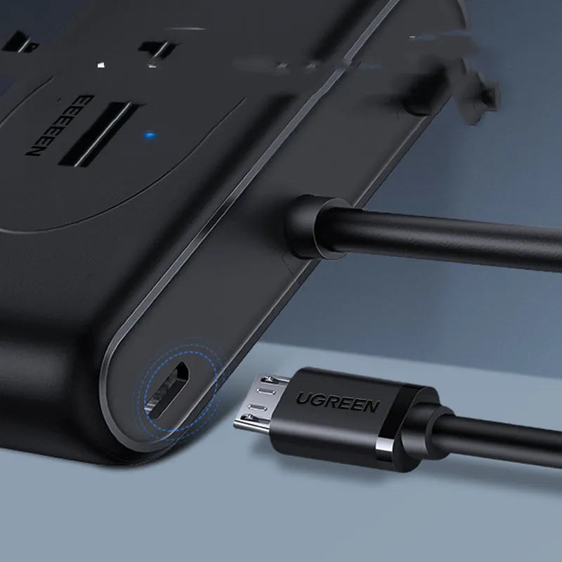 Black USB 3.0 extender adapter set with USB extension hub showing multiple cable length options