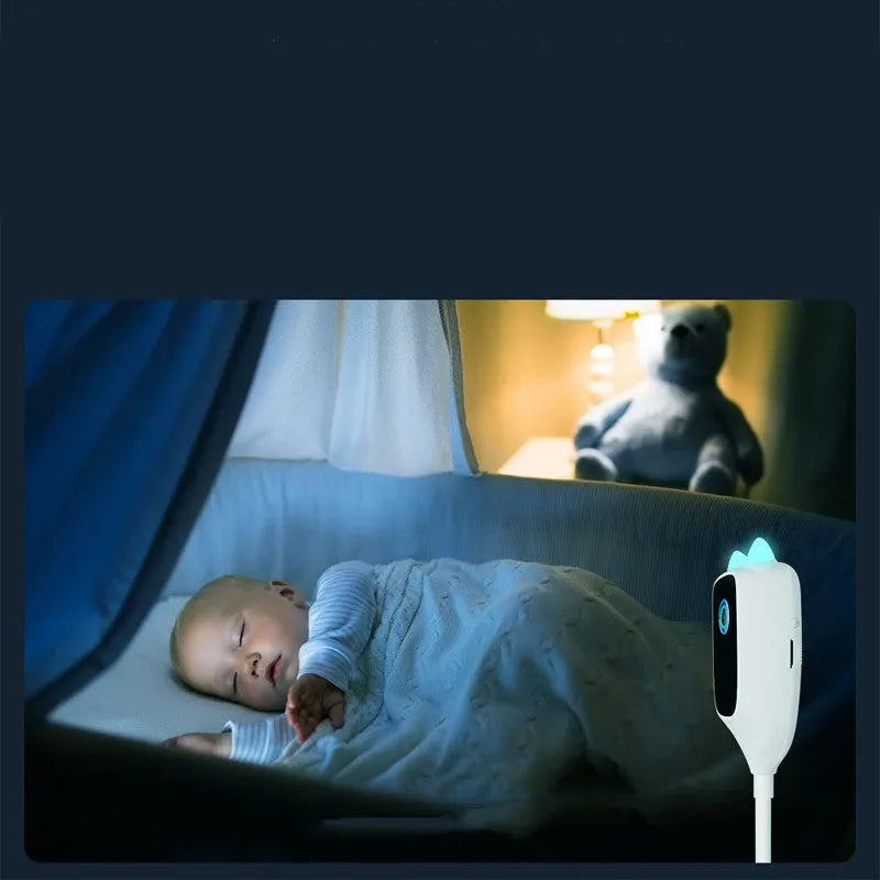 Xiaovv smart baby monitor in white with 1080p HD, night vision, and 150-degree wide angle lens