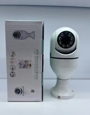 Wireless bulb security camera with 1080p full colour night vision for indoor outdoor monitoring