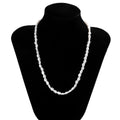 Men's white U-shaped imitation pearl necklace with adjustable 41-50cm clavicle chain