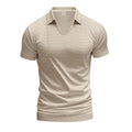 Men's cotton blend V-neck T-shirt in loose fit with short sleeves for summer casual wear