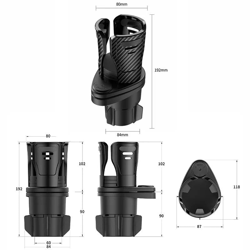 Car cup holder modification kit in carbon fibre matte finish