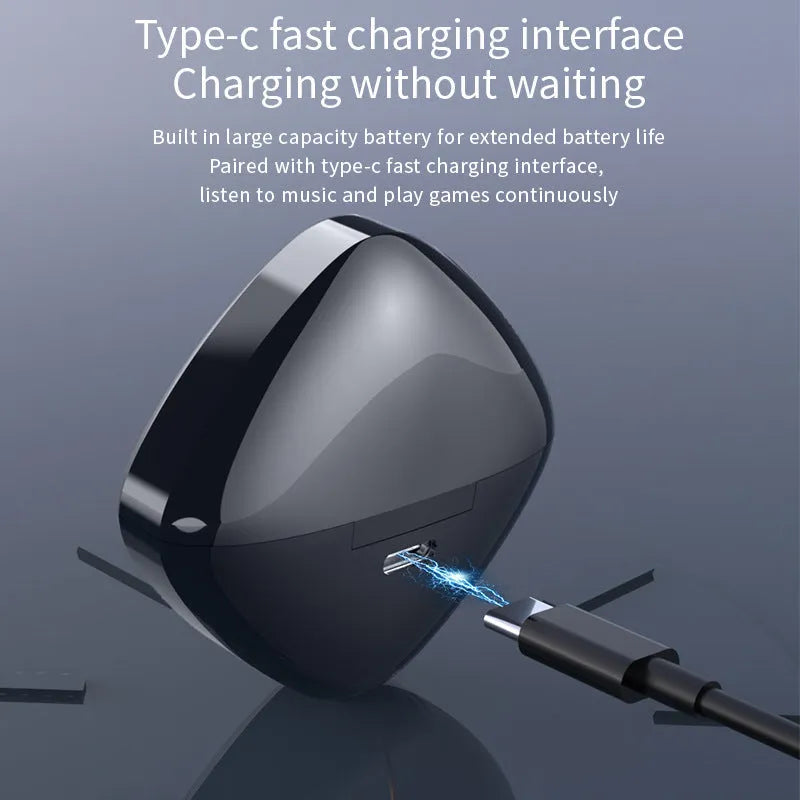 Wireless Bluetooth headset with digital display charging case in Black, in-ear design, USB 3.0 port