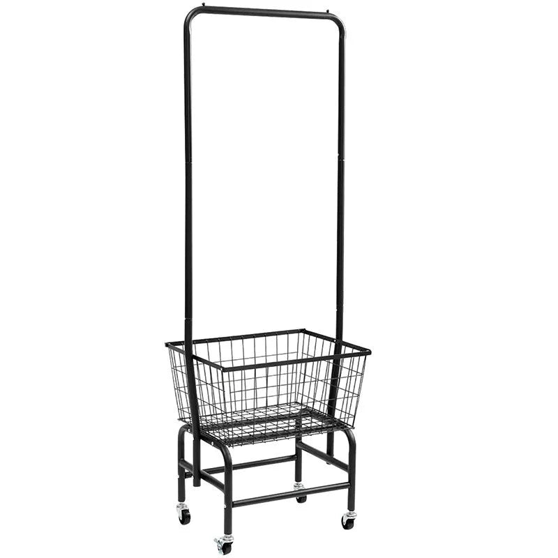 White single rod pulley clothes hanger with sliding rail mechanism