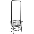 White single rod pulley clothes hanger with sliding rail mechanism