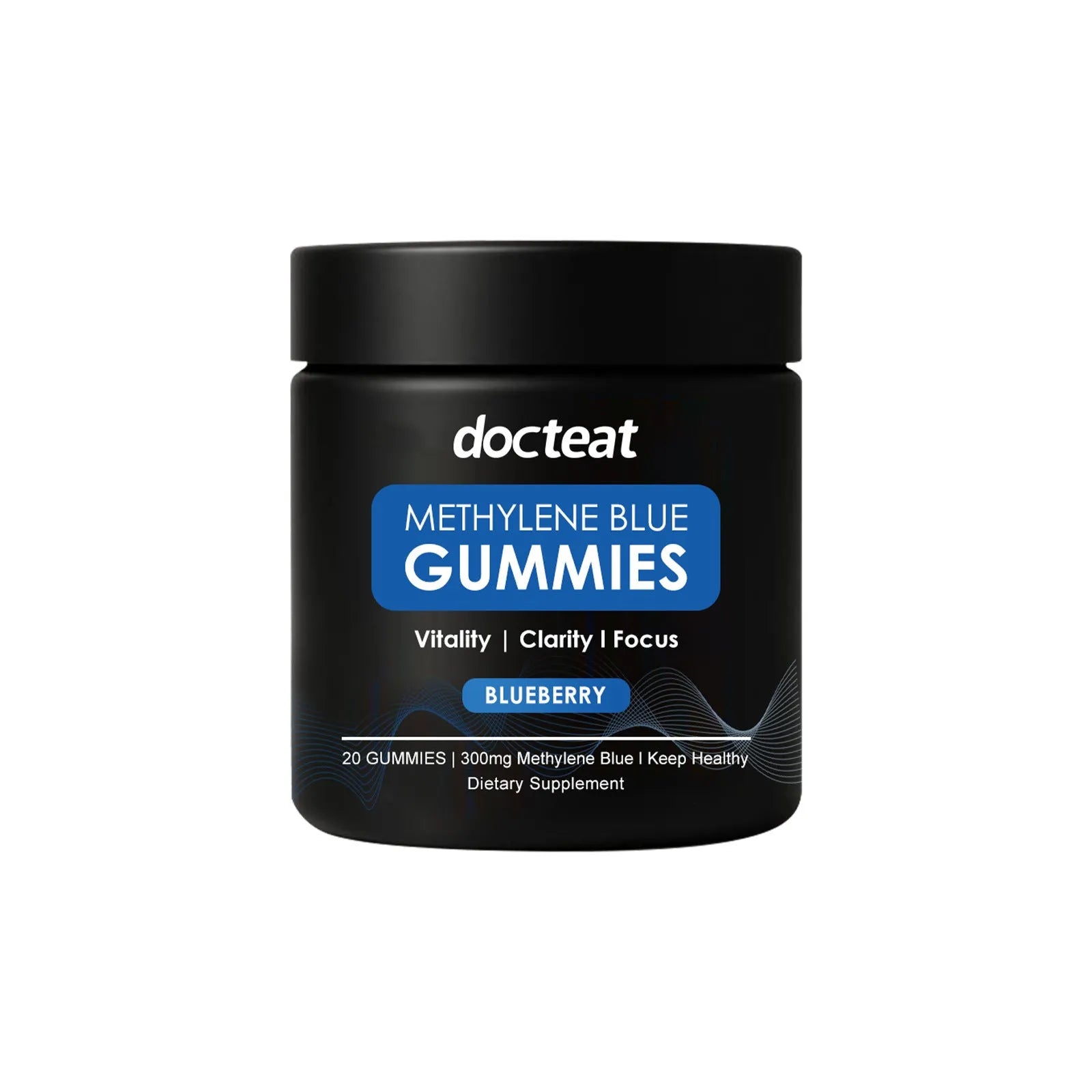 20 methylene blue soft candy supplements in chewable gummy form with bitter cassava syrup