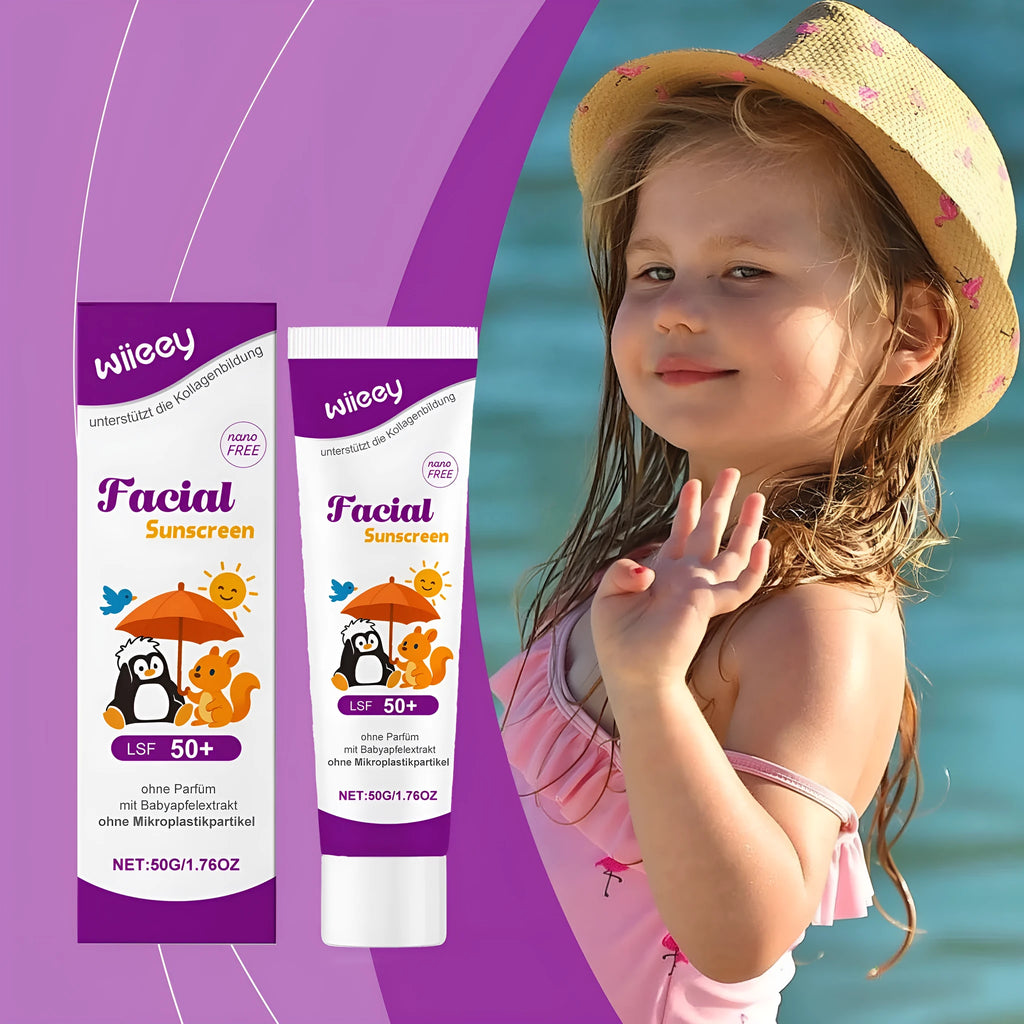 50g sunscreen cream tube with titanium dioxide and apple extract ingredients