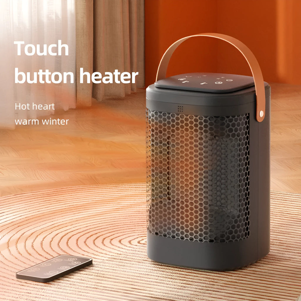 Electric heating radiator with touch screen display showing temperature settings