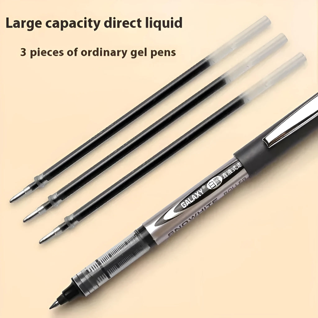 0.5mm fine tip signature pen with water-based quick-drying ink in pack of 12 showing four colour options