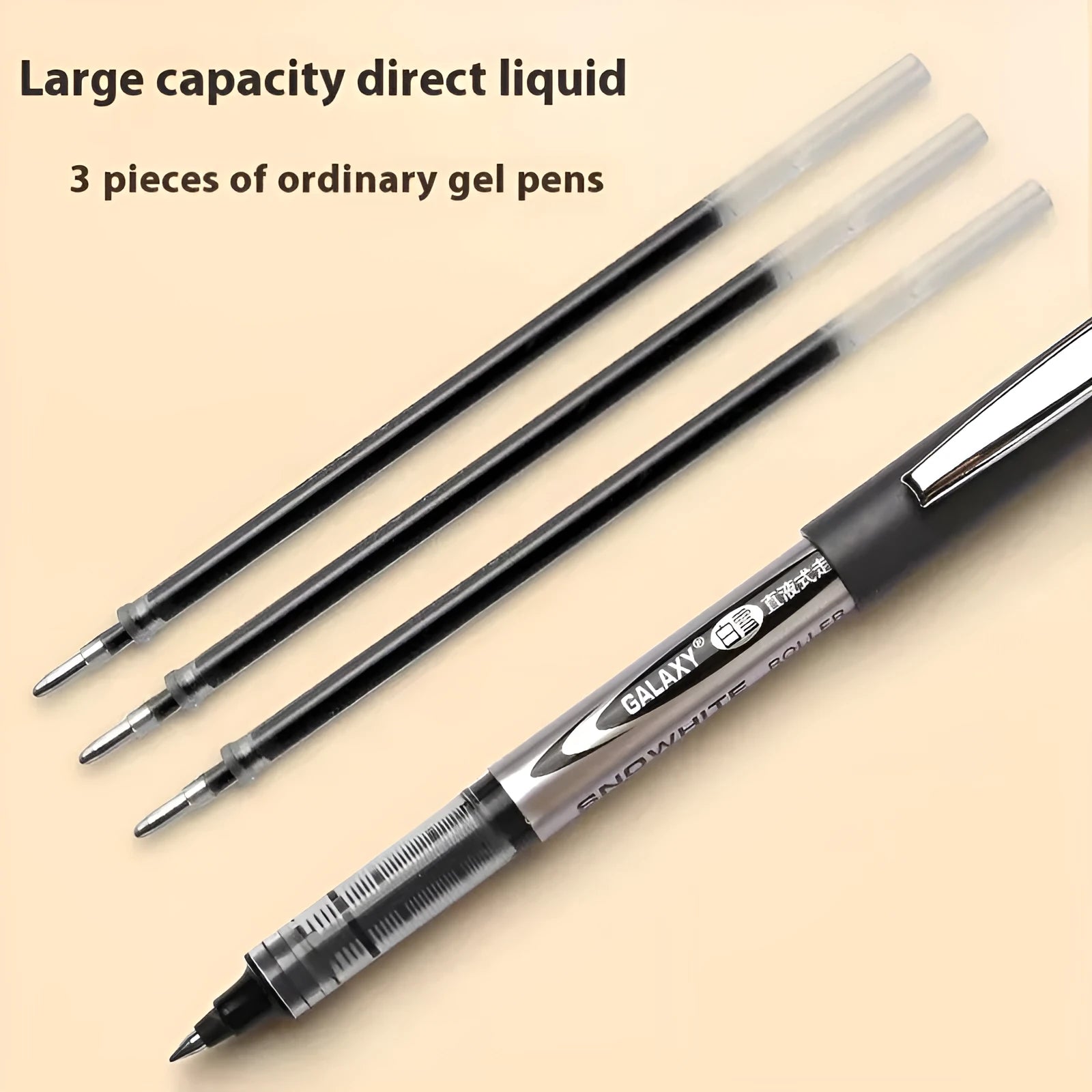 0.5mm fine tip signature pen with water-based quick-drying ink in pack of 12 showing four colour options