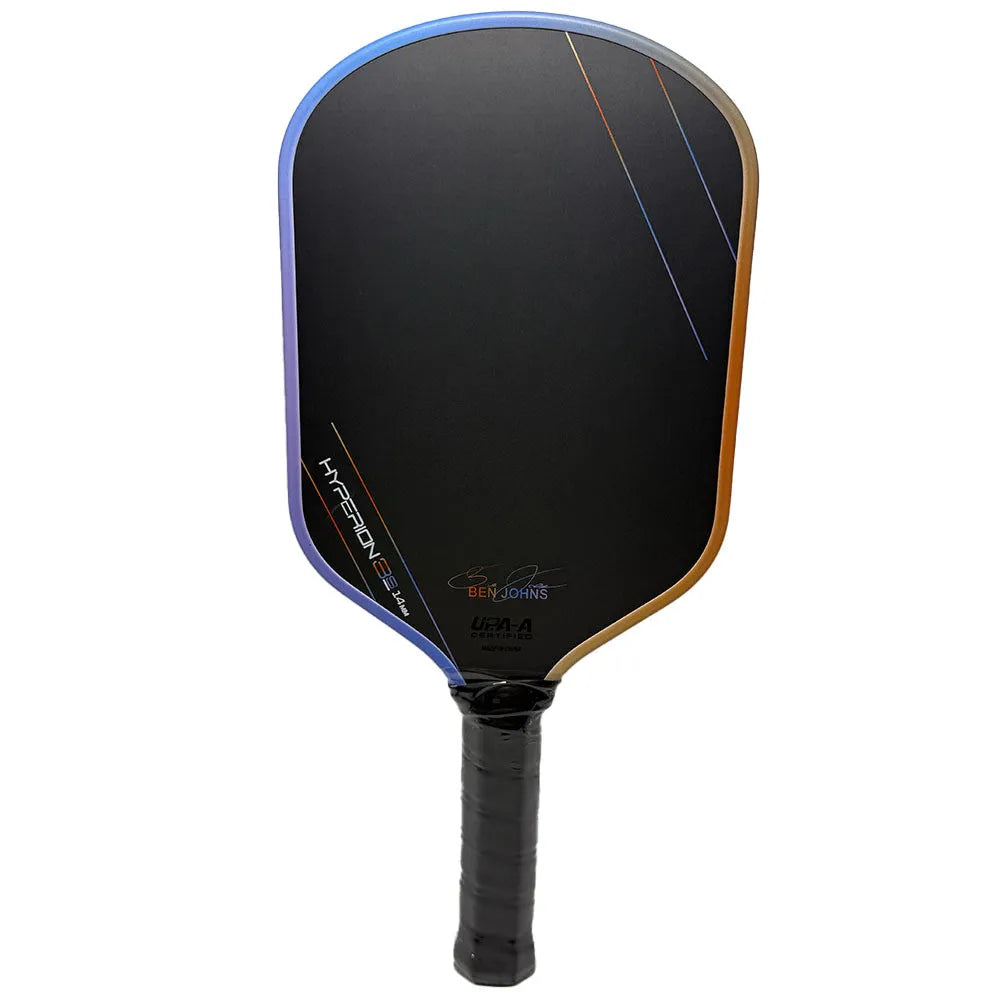 Aurora multicolour Hyperion pickleball racket with T700 carbon fibre matte finish.