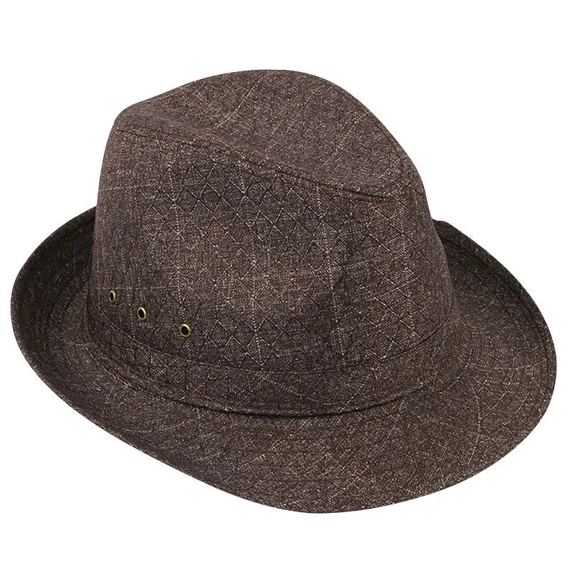 Classic thickened suit material fedora hat for men shown in a selection of available colours.