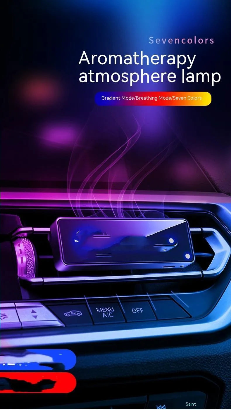 Black automobile air outlet aromatherapy ambience light with LED illumination