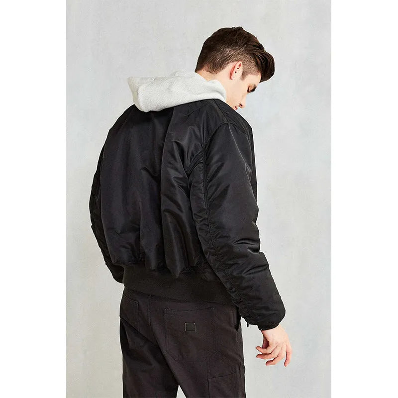Men's cotton-padded pilot jacket in American workwear style with quilted nylon construction