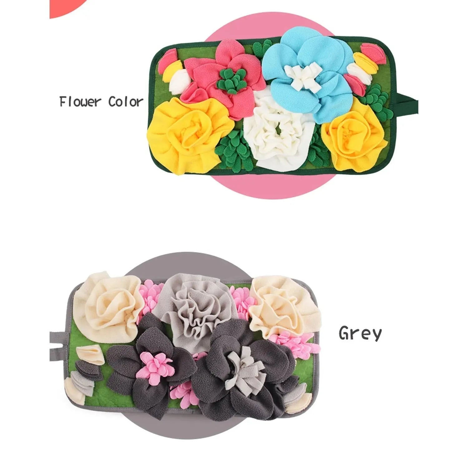 Grey Totoro-themed rabbit guinea pig foraging mat with square design and garden smelling elements