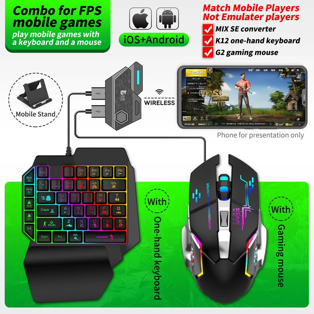 Gamwing Jiaying keyboard and mouse converter for mobile gaming with USB connection.
