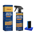 Quick Effect Coating Agent 120ml bottle with microfiber towel and sponge on a black car bonnet