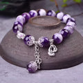 Natural amethyst women's bracelet with 10mm round beads