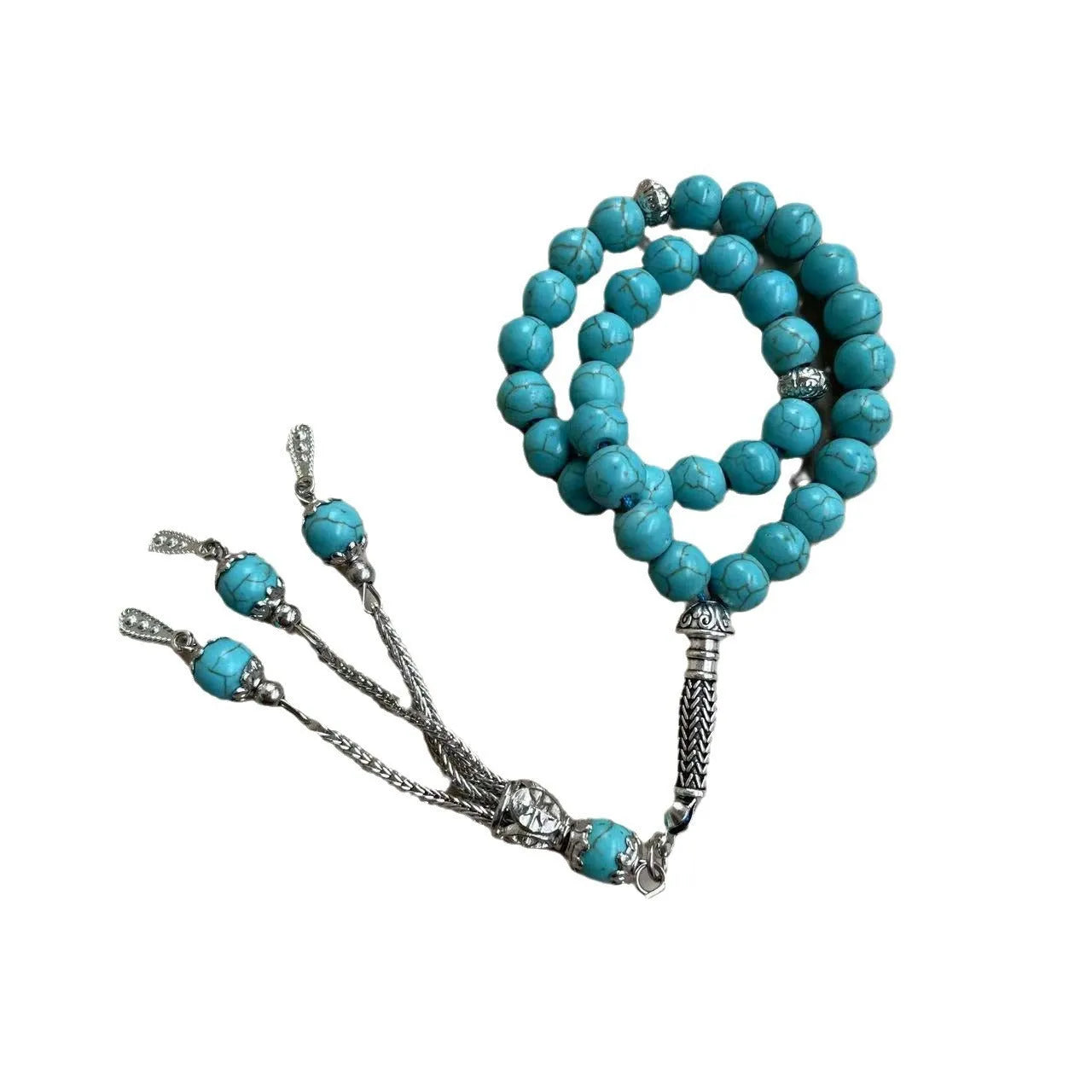 Sky blue stone Muslim prayer bracelet with 8mm beads for dhikr counting
