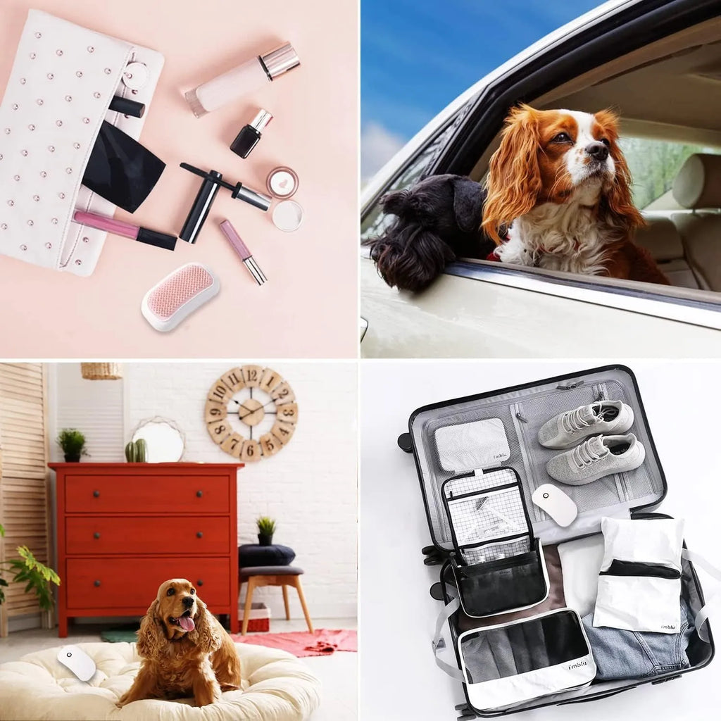 Pink electric pet massage brush with TPE teeth for cats and dogs
