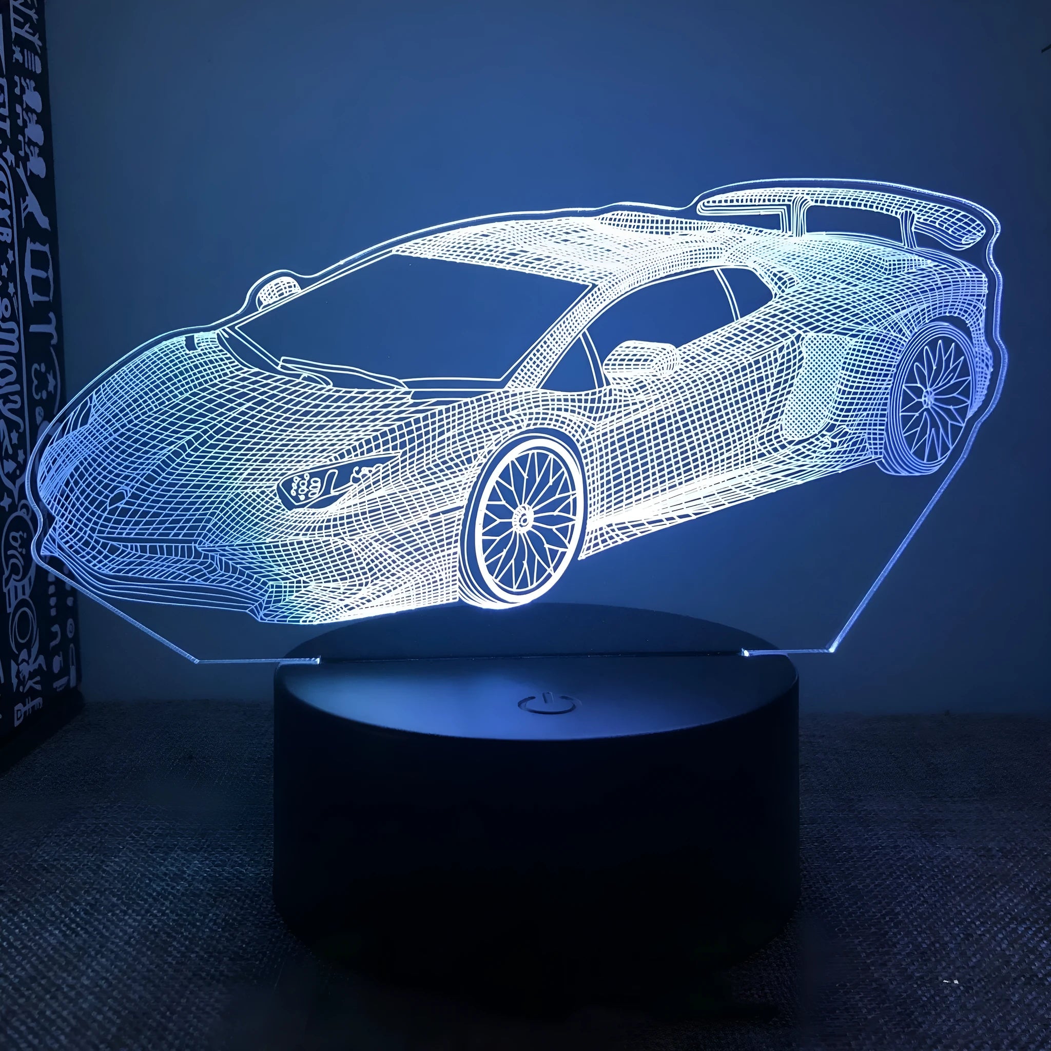 USB touch remote control bedside lamp with car design and 16 colour modes