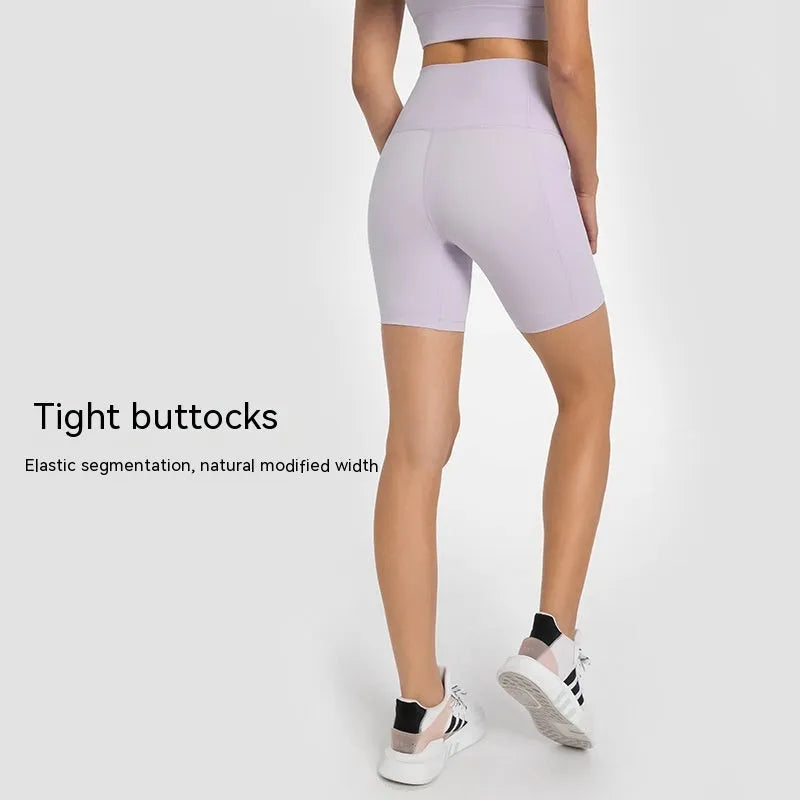 Women's super stretch sports shorts in fifth pants length with cotton blend fabric