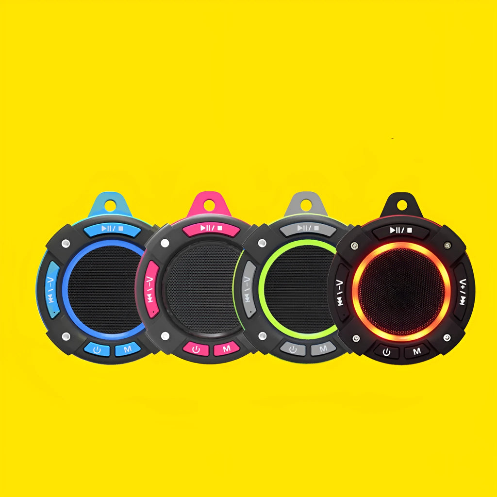 Sports portable Bluetooth speaker with seven-level waterproofing, USB charging, in black colour