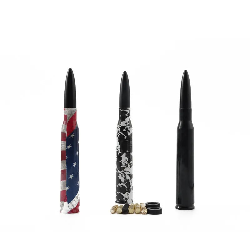 14cm camouflage pattern and American flag bullet car antenna for universal vehicle fit