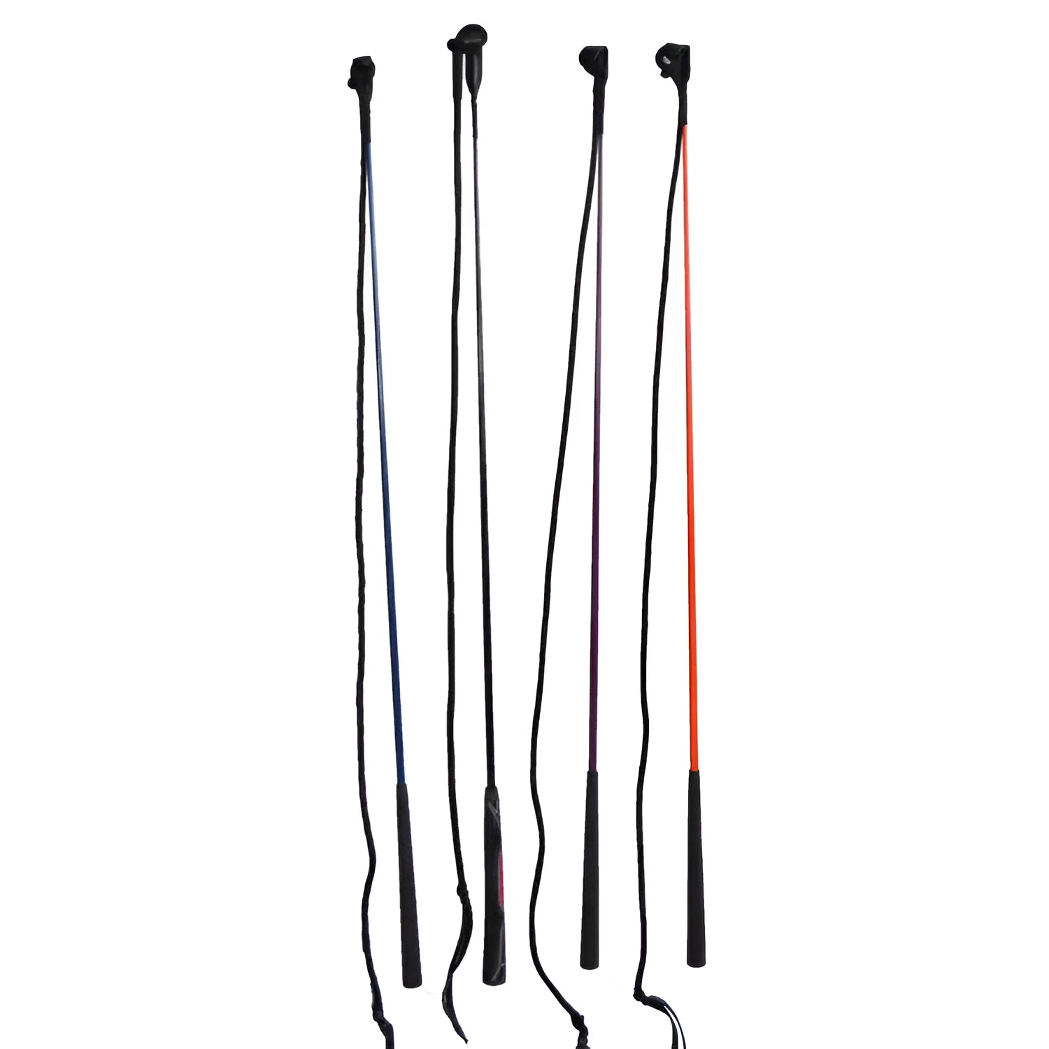 Advanced equestrian training whip with nylon fibreglass construction showing random colour selection