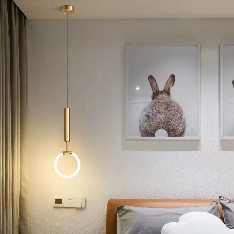 Nordic minimalist U-shaped bedside chandelier pendant light with a 200mm size.