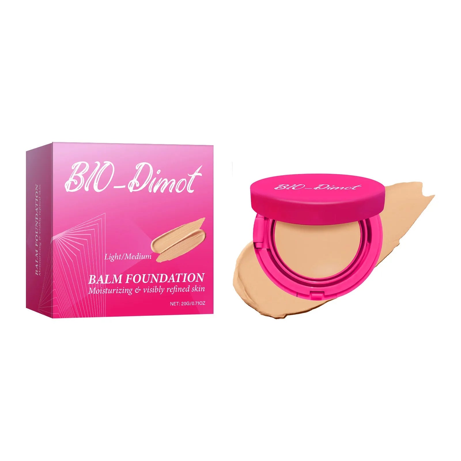 20g lightweight moisturising foundation cream bottle showing natural nude finish liquid foundation