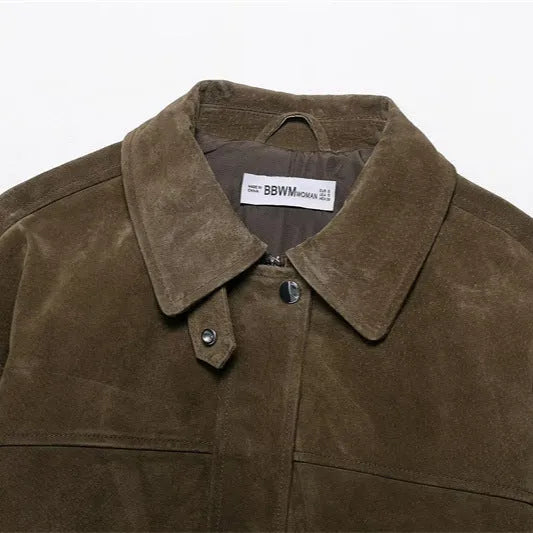 Women's medium thickness PU fabric jacket in Japanese Korean casual style