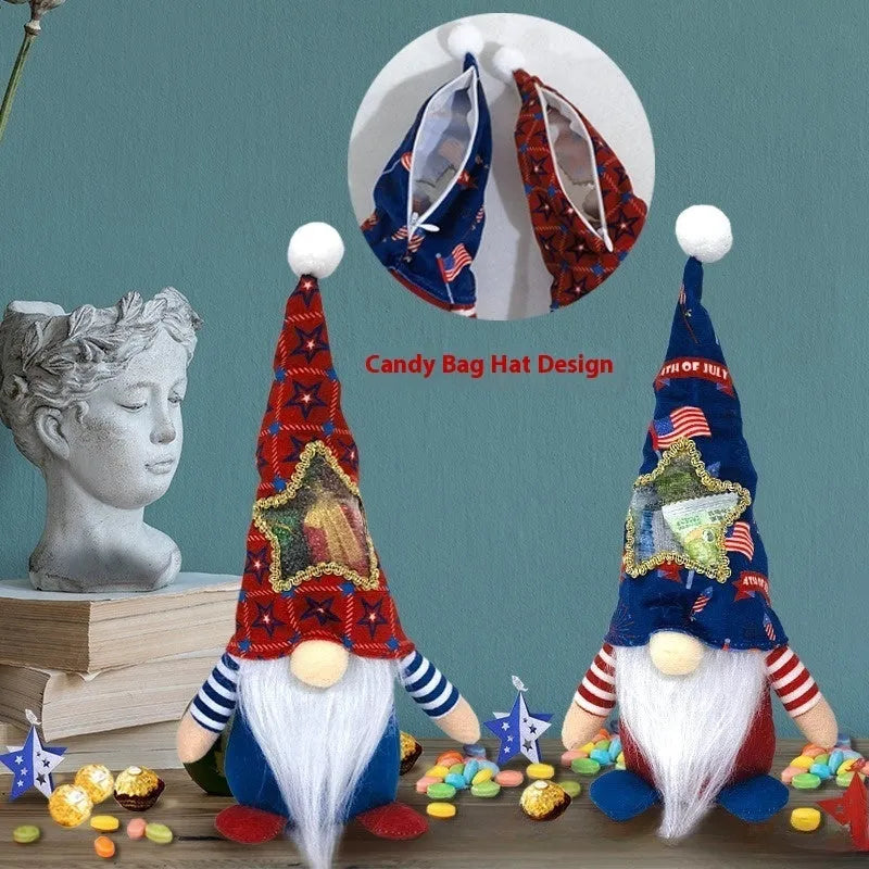 Two faceless baby doll Christmas decorations in polyester cloth with 32cm by 12cm dimensions