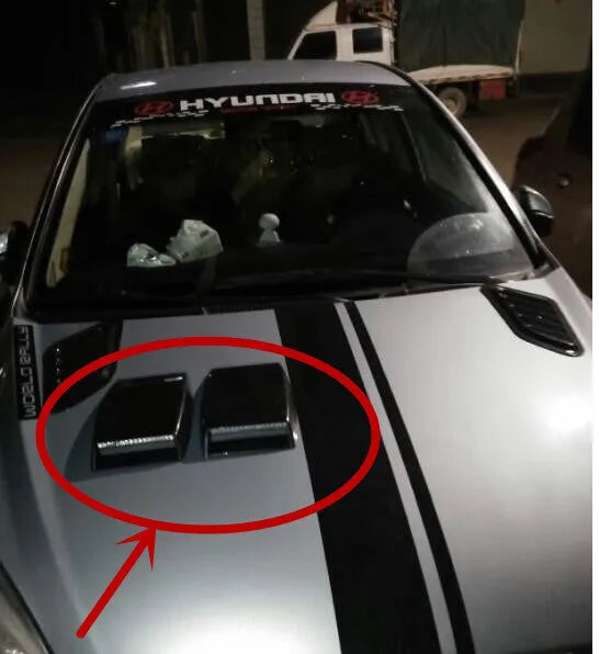 Black ABS plastic car decoration simulation air vent for dashboard styling.
