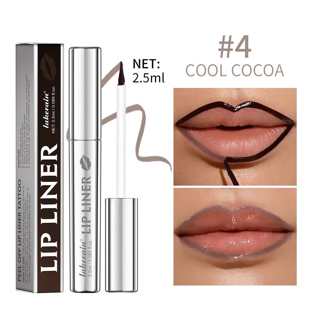 Matte finish pointed toe lip liner pencil in tear and pull design