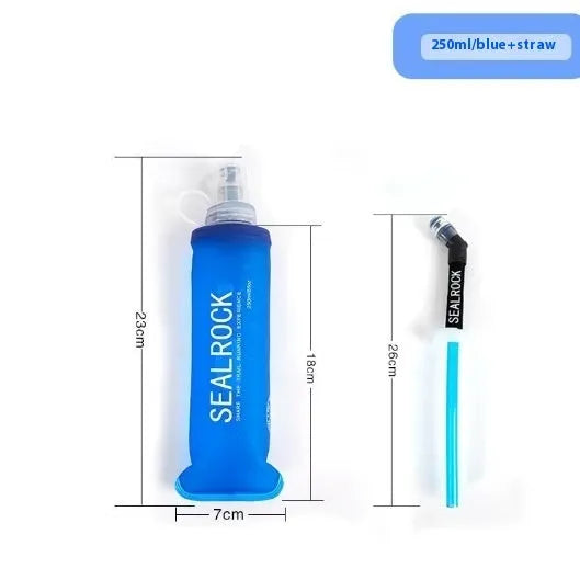 A single portable plastic drinking straw for off-road mountain climbing and biking adventures.