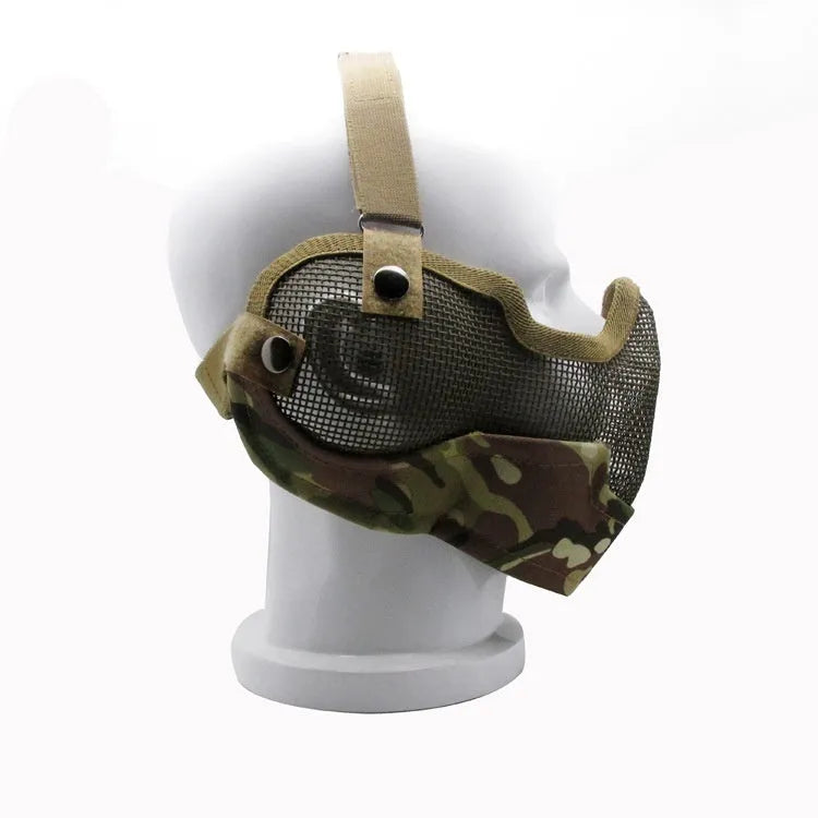 Carbon steel protective face mask for outdoor tactical sports in various colour options
