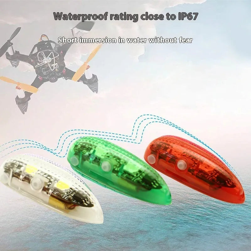 V3 Wireless Charging Waterproof Navigation Light unit for RC car, ship and aircraft models, showing compact size.