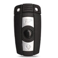 BMW CAS3 semi-intelligent three-button remote car key fob in metal and plastic.